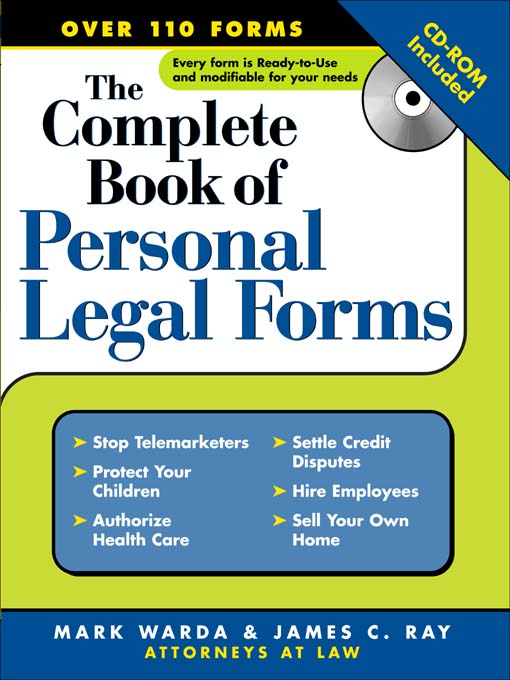 Title details for The Complete Book of Personal Legal Forms by Mark Warda - Available